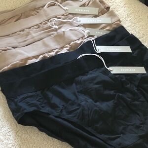 NWT Everlane High-Waist Briefs in Black and Taupe (6-Pack)